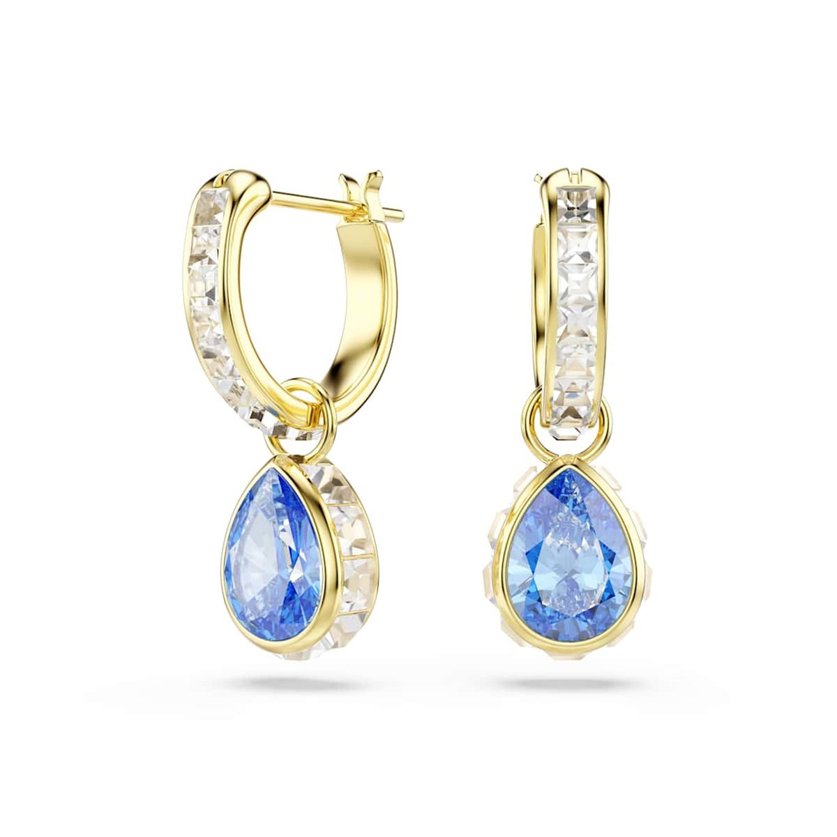 Swarovski Chroma Gold-Tone Hoop Earrings with Blue Crystals 5757815