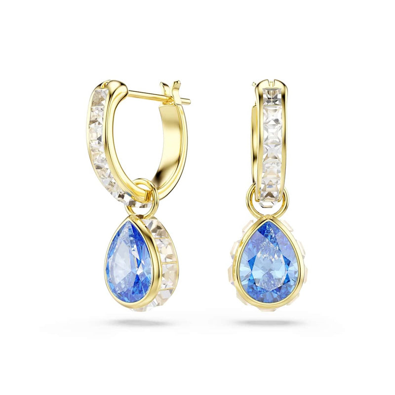 Swarovski Chroma Gouden Oorringen met Blauwe Kristallen 5757815-zoom-