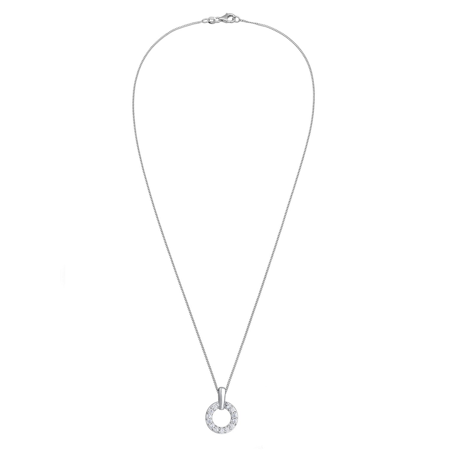 Elli 925 Sterling Silver Necklace with Diamond (0.052 ct) 2004-BF-0008243-001