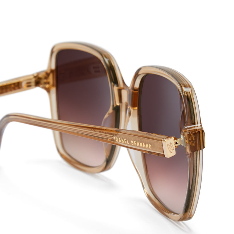 Isabel Bernard La Villette Rene Transparant Beige Vierkante Zonnebril IB400000-02-14-zoom-