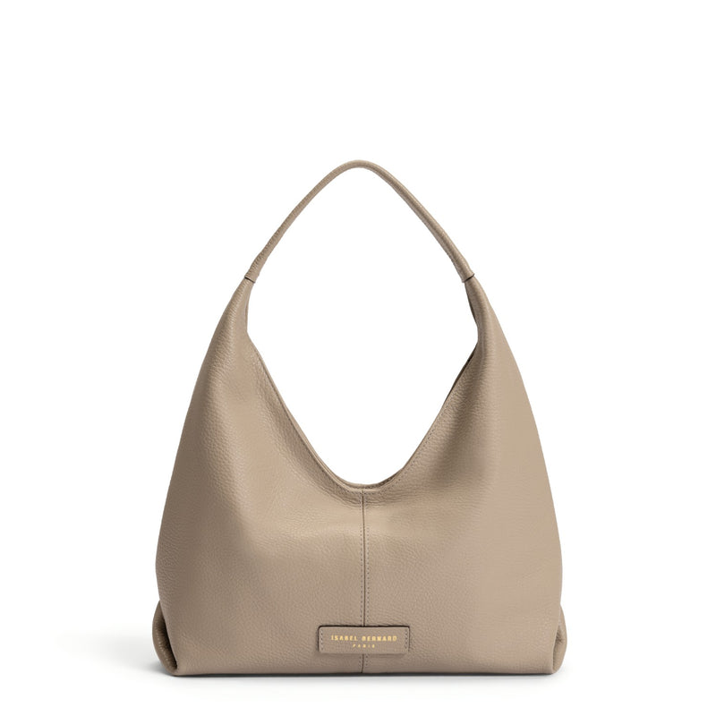 Isabel Bernard Honoré Grace mini taupe leren handtas van kalfsleer IB21132-078-zoom-