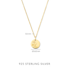 Violet Hamden Venus 925 Sterling Silver Gold-coloured Necklace with Birthflower VH340025-JUN