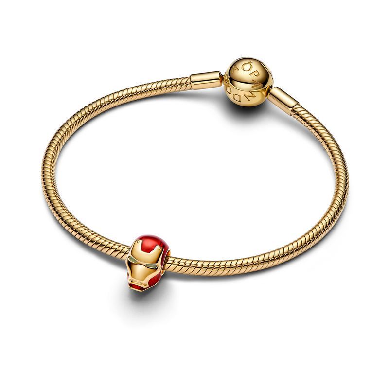 Pandora Marvel Gold Plated Iron Man Helmet Charm 764213C01-zoom-