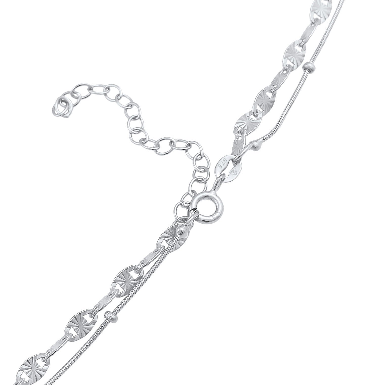 Elli 925 Sterling Silver Layered Link Chain Necklace 2004-BF-0008191-001