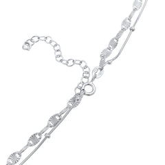 Elli 925 Sterling Silver Layered Link Chain Necklace 2004-BF-0008191-001