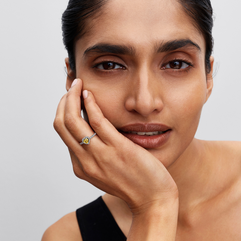 Pandora Timeless 925 Sterling Silver Sparkling Elevated Heart Ring 198421C06-52-zoom-