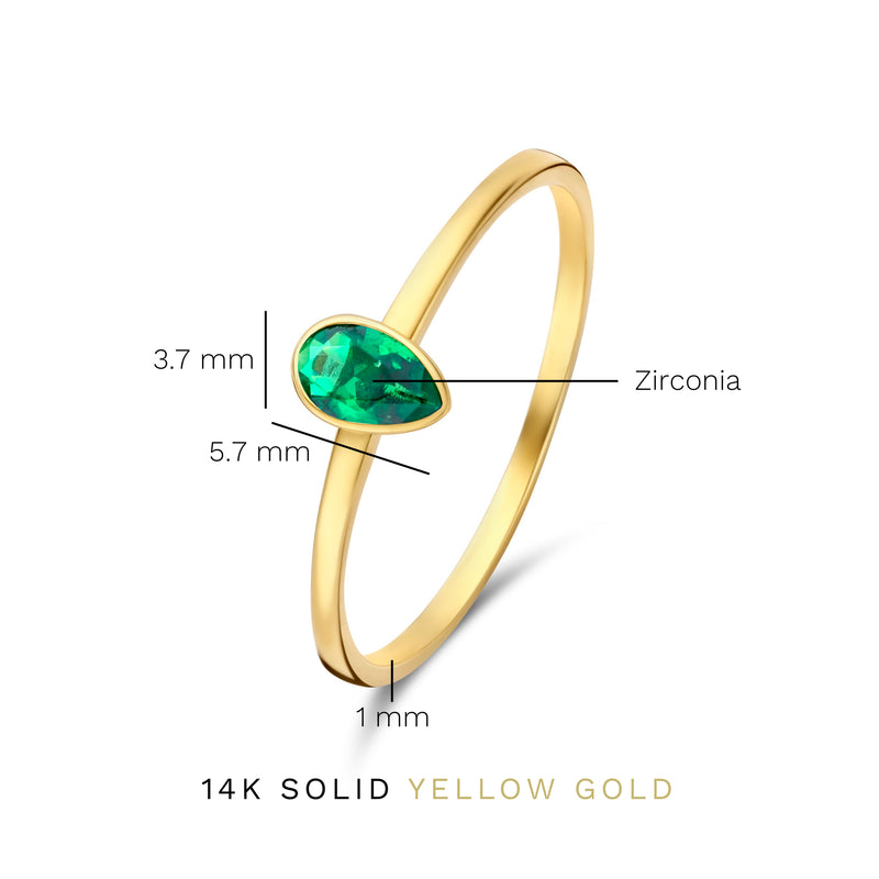 Isabel Bernard Baguette Olivia 14 Karaat Gouden Ring IB330086-48-zoom-