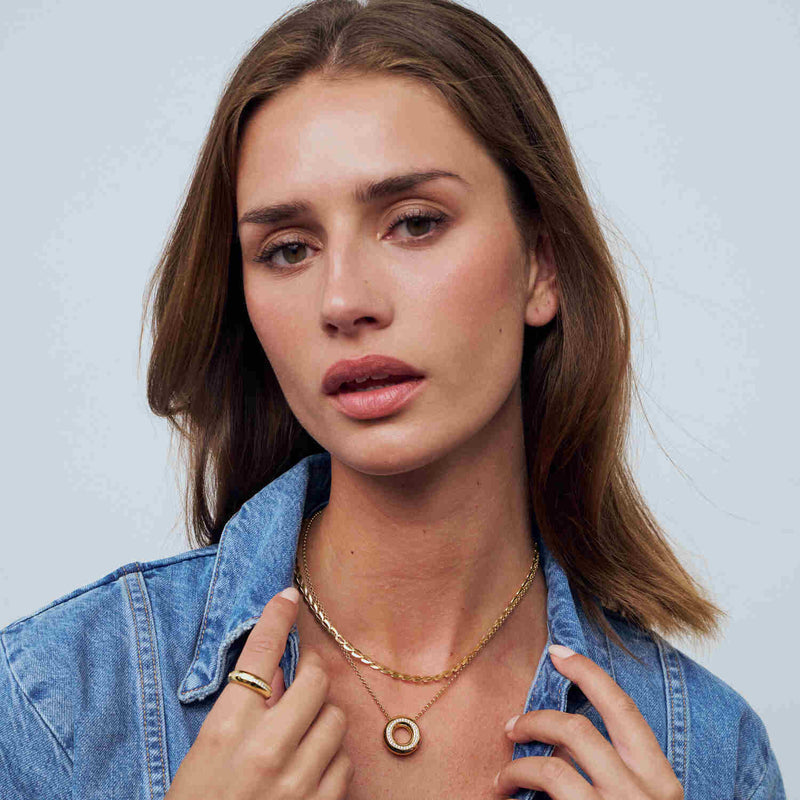 Sif Jakobs Gold Plated Heartbeat Necklace SJ-N2752-YG-zoom-