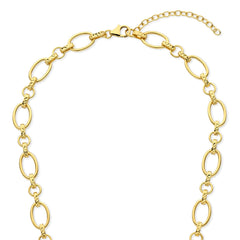 Parte Di Me Bibbiena Poppi Clara 925 Sterling Silver Gold Plated Link Necklace PDM34106