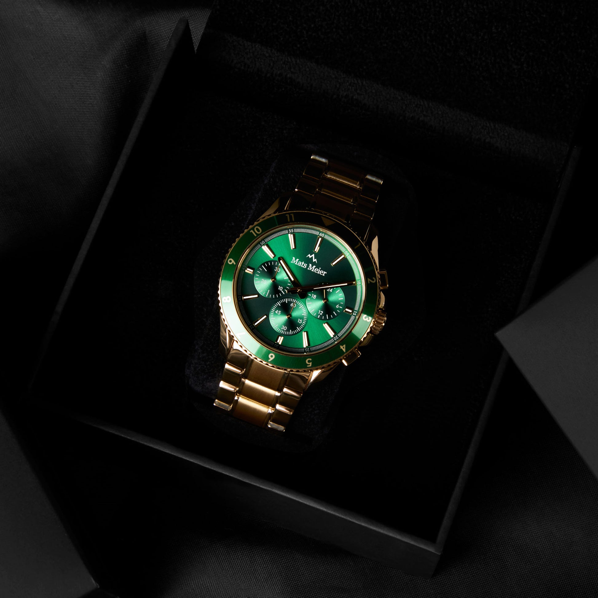 Mats Meier Ponte dei Salti Chronograph Men'sWatch Gold-coloured and Green MM00512
