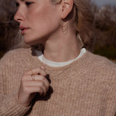 Violet Hamden Sisterhood Moonscape 925 Sterling Zilveren Goudkleurige Ring VH13029G-50 (Maat: 50)