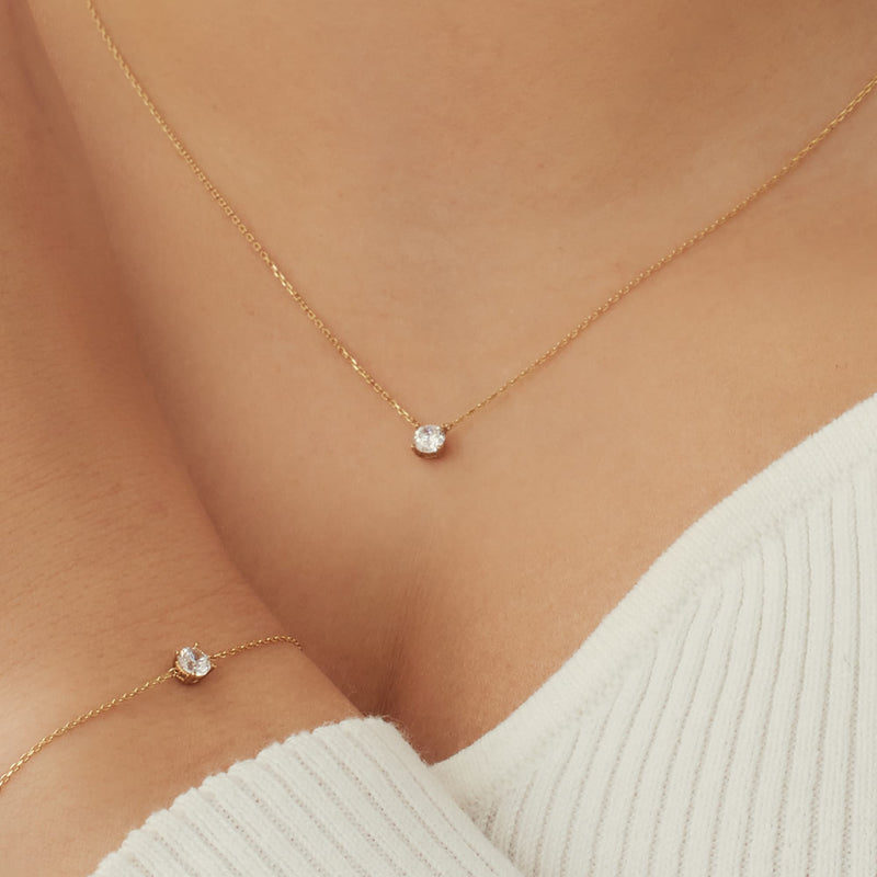 Isabel Bernard Cadeau D'Isabel 14 Karaat Gouden Collier en Armband Giftset IB90029-zoom-