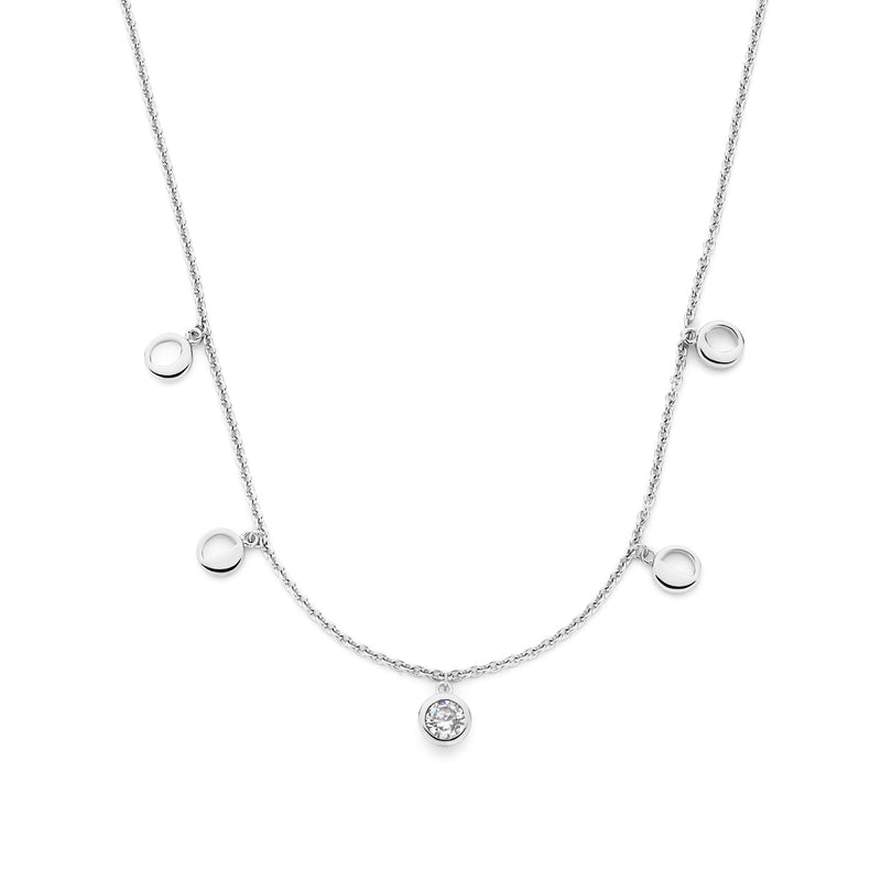 Violet Hamden Luna 925 Sterling Zilveren Ketting met Manen en Witte Zirkonia Steentje VH340039-zoom-