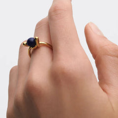 P D Paola Twist 925 Sterling Silver Ring with Gold Plating AN01-D21-12