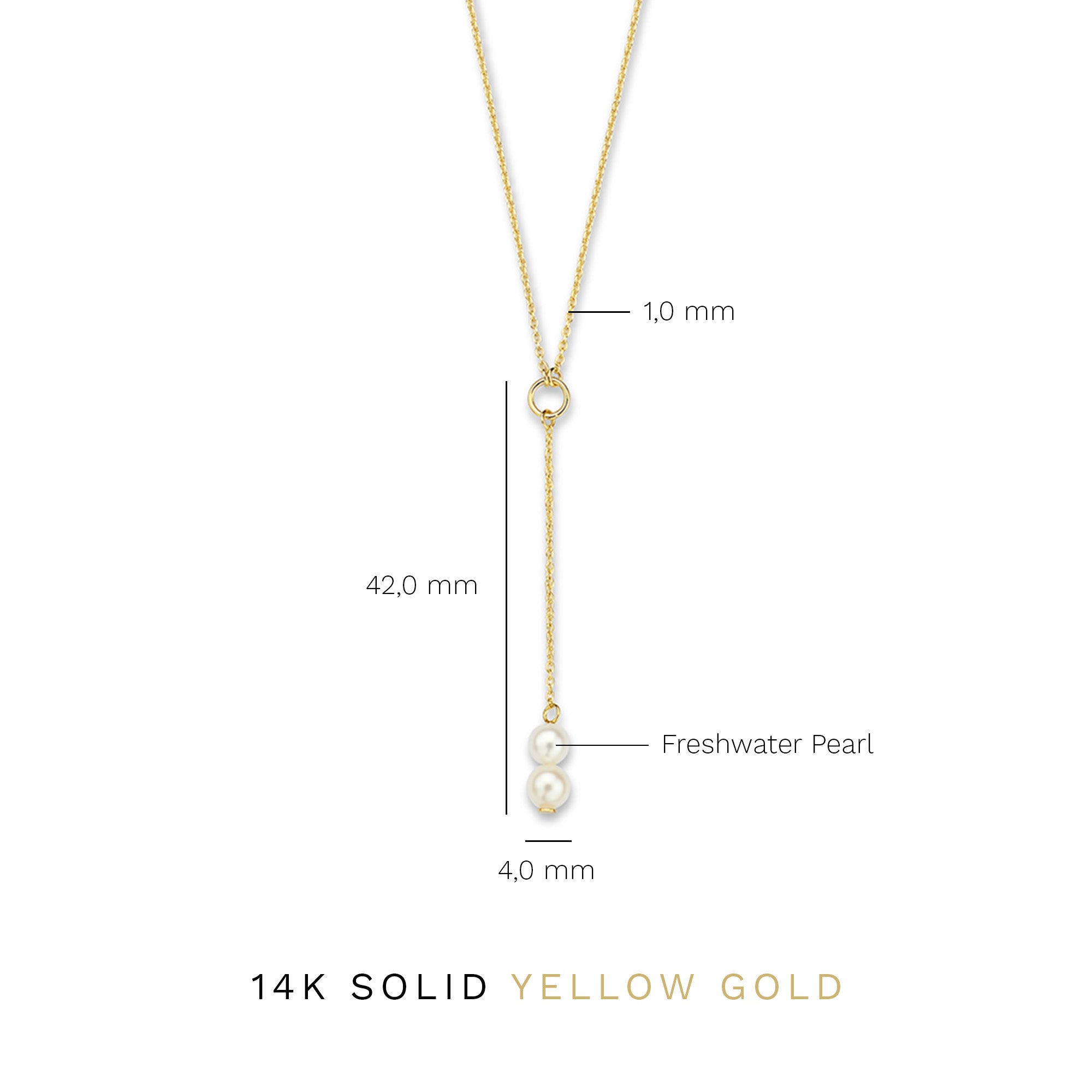 Isabel Bernard Belleville Luna 14 Carat Golden Necklace IB340024 (Length: 40.00-45.00 cm)