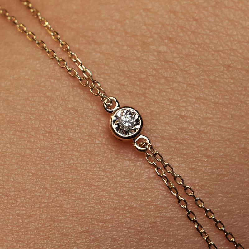 Isabel Bernard De La Paix Inaya 14 Karaat Gouden Armband | Diamant 0.02 ct | IBD320011-zoom-