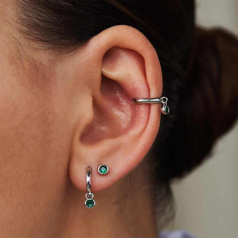 Violet Hamden Venus 925 Sterling Zilveren oorringen met Geboortesteen VH360014-MAR-zoom-