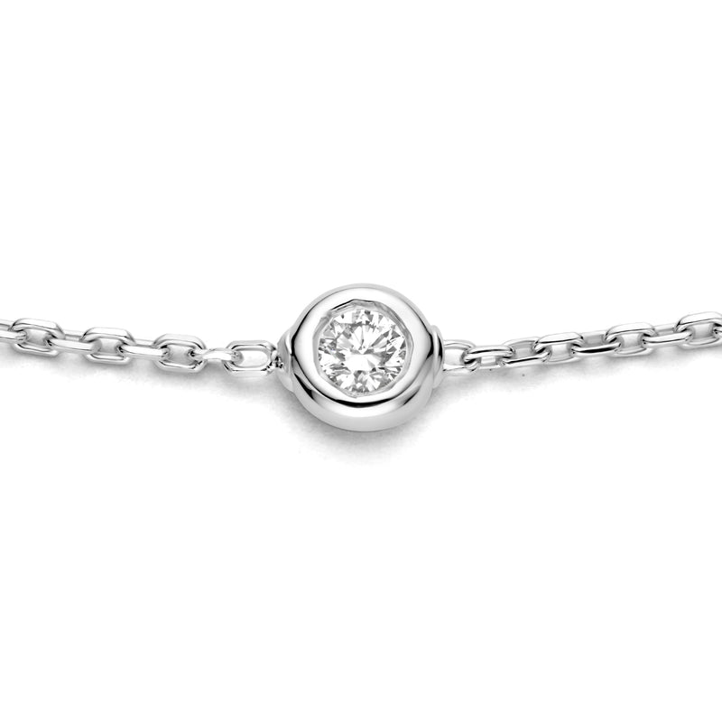 Isabel Bernard De la Paix Alfie 14 karaat witgouden armband | diamant 0.12 ct | IBD320003-zoom-