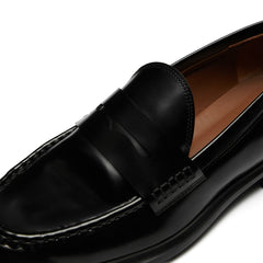 Isabel Bernard Vendôme Blandine black spazzolato leather loafers IB51015-601-37