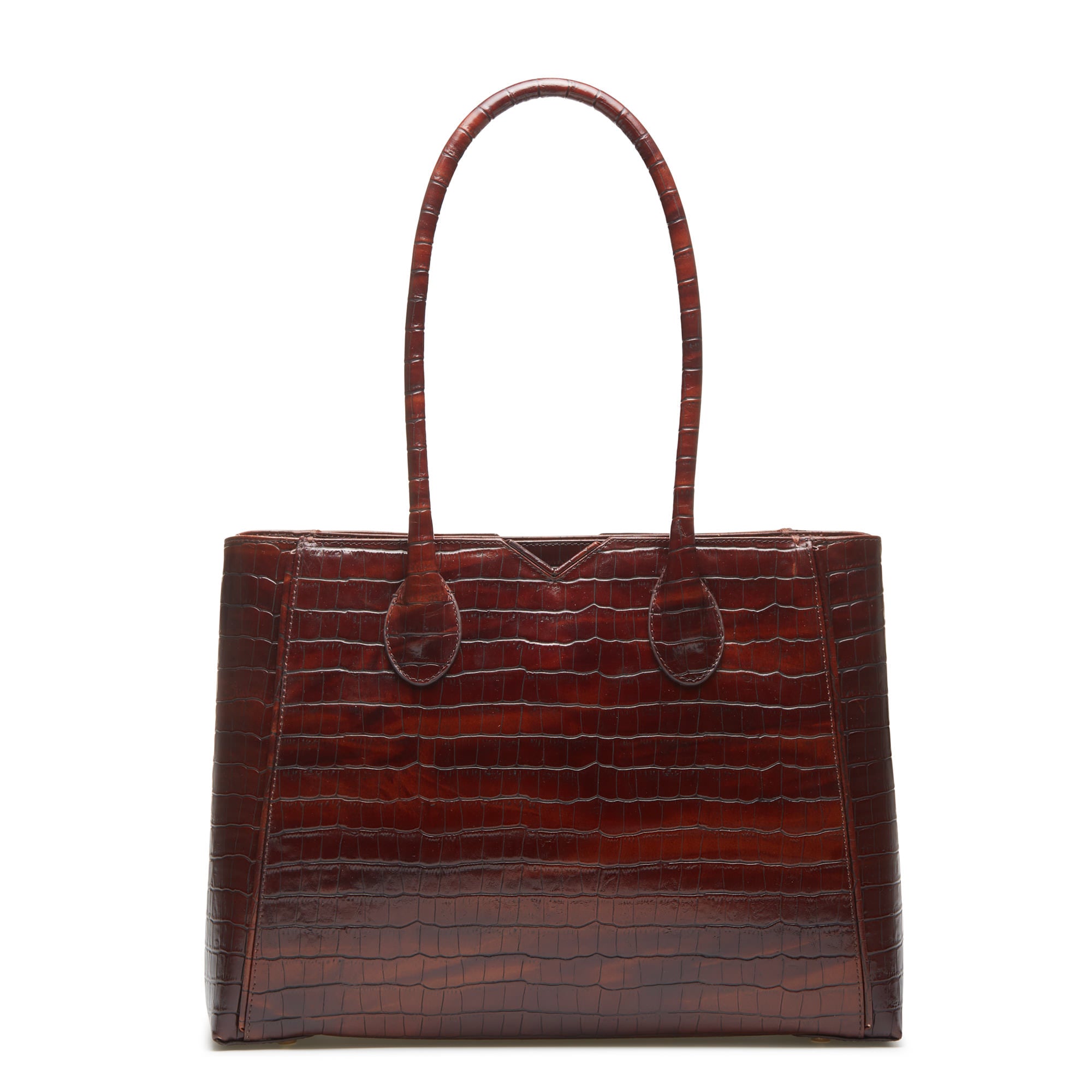 Isabel Bernard Honoré Cloè Croco Brown Handbag IB25006