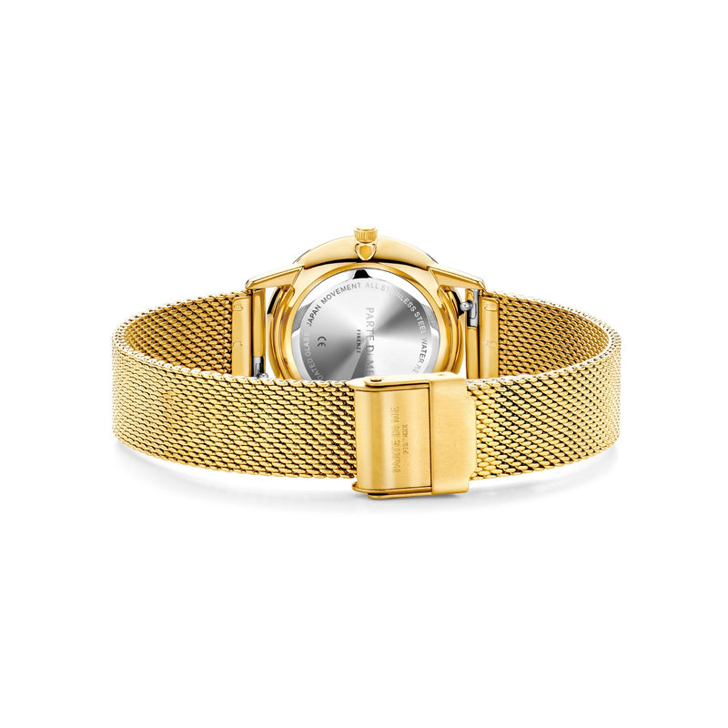 Parte Di Me Orologio rond dames horloge goudkleurig en donkerbruin PDM09055-zoom-