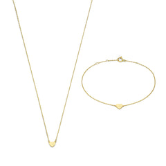 Isabel Bernard Cadeau d'Isabel 14 Carat Golden Necklace and Bracelet giftset IB90062