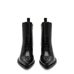 Isabel Bernard Vendôme Amandine croco black calfskin leather boots IB53010-201-36