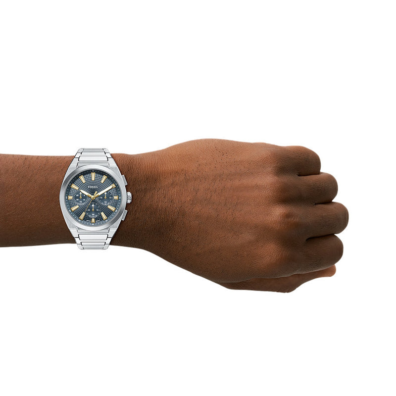 Fossil Everett Round Blue Dial Watch FS6154-zoom-