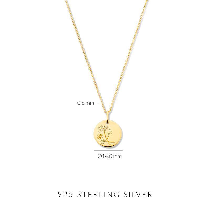 Violet Hamden Venus 925 Sterling Zilveren Gold Plated Ketting met Geboortebloem VH340025-DEC-zoom-