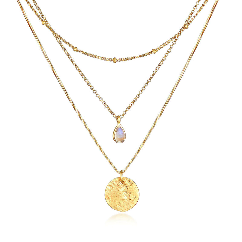 Elli 925 Sterling Silver Layered Link Chain Necklace with Moonstone 2004-BF-0008108-001-zoom-