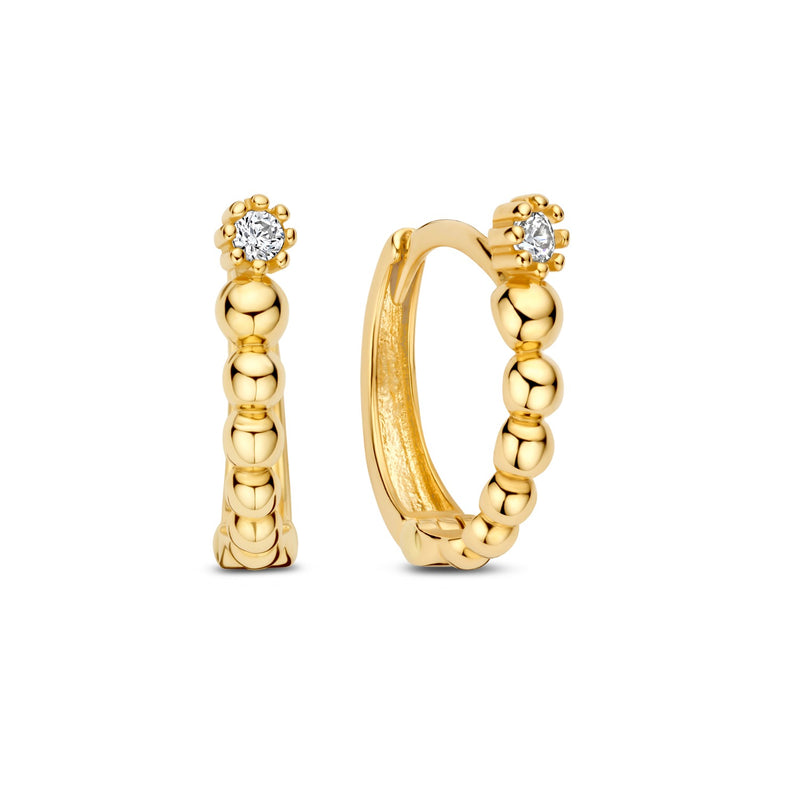 Beloro Jewels Monte Napoleone Milena 9 karaat oorringen met zirkonia (11 mm) BO360098-zoom-