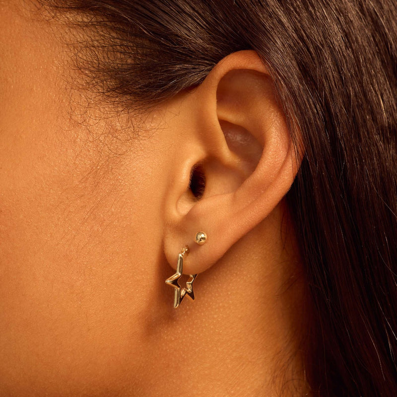 Beloro Jewels Della Spiga Luna 9 Karaat Sterretjes Oorbellen BO360083-zoom-