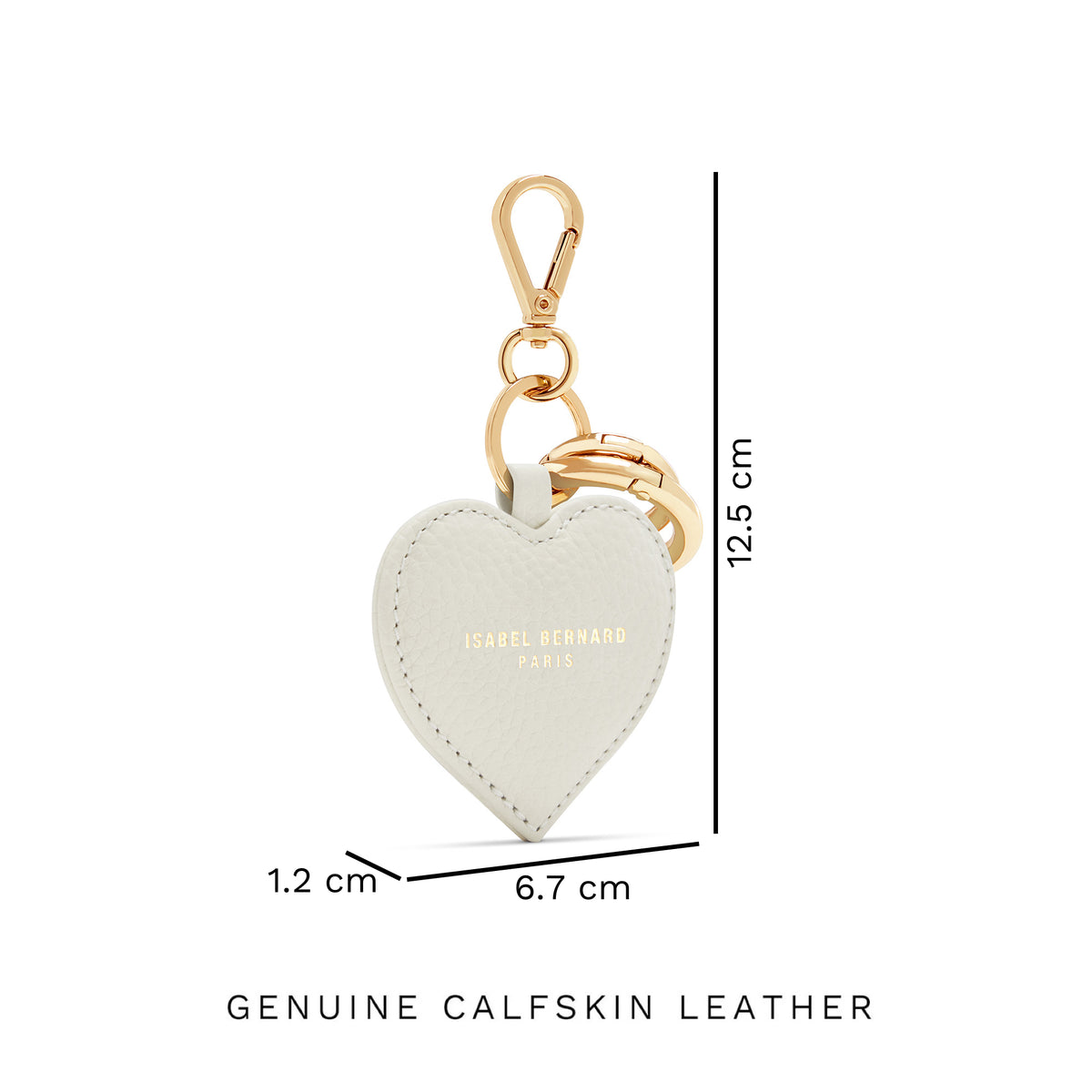 Isabel Bernard Honoré Faye Crème Calfskin Hart Key Pendant IB66001-070