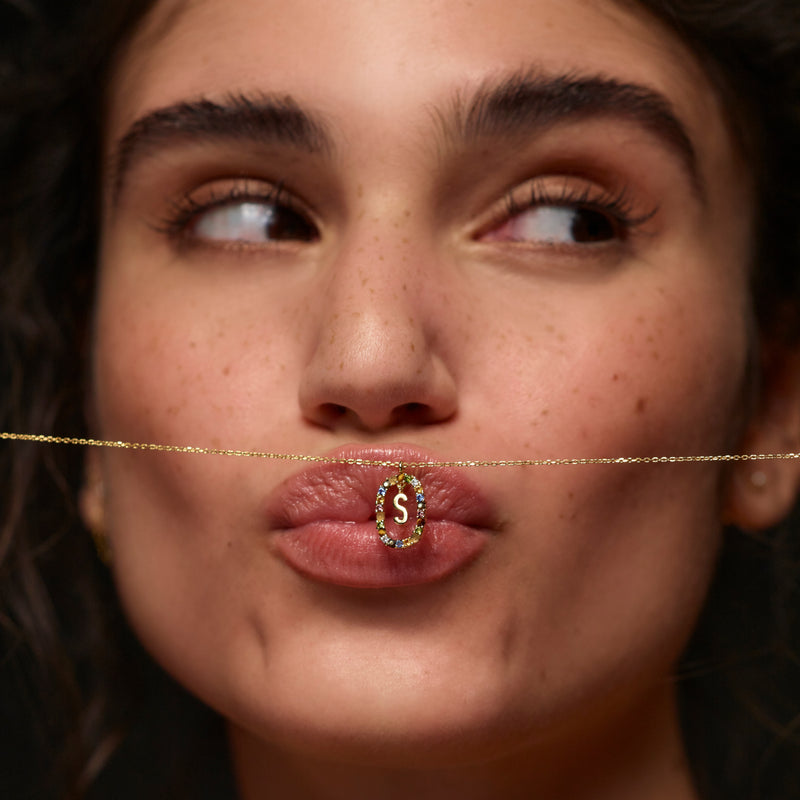 P D Paola 925 Sterling Zilveren Goudkleurige Letter V Ketting CO01-281-U-zoom-