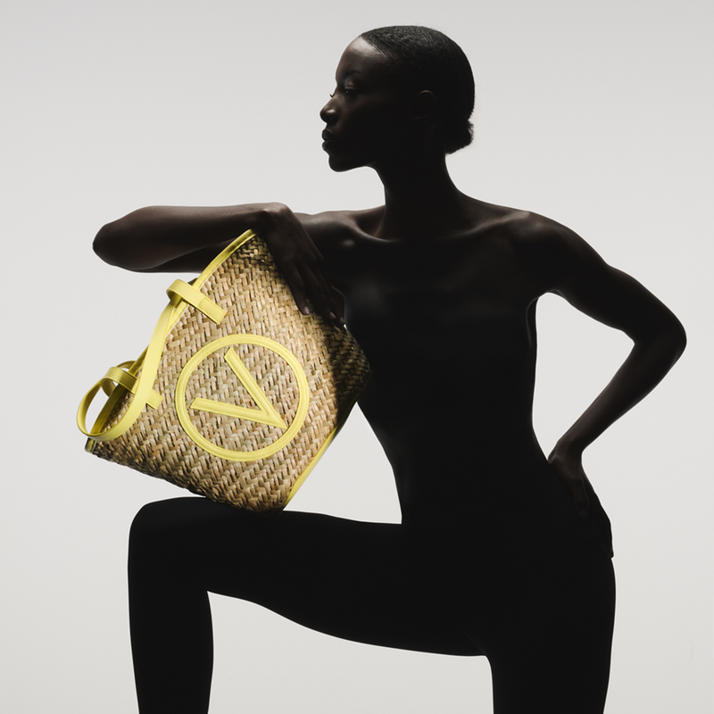 Valentino Bags Samuela Beige & Yellow Shopper VBG90O01NATUR/GIALLO-zoom-