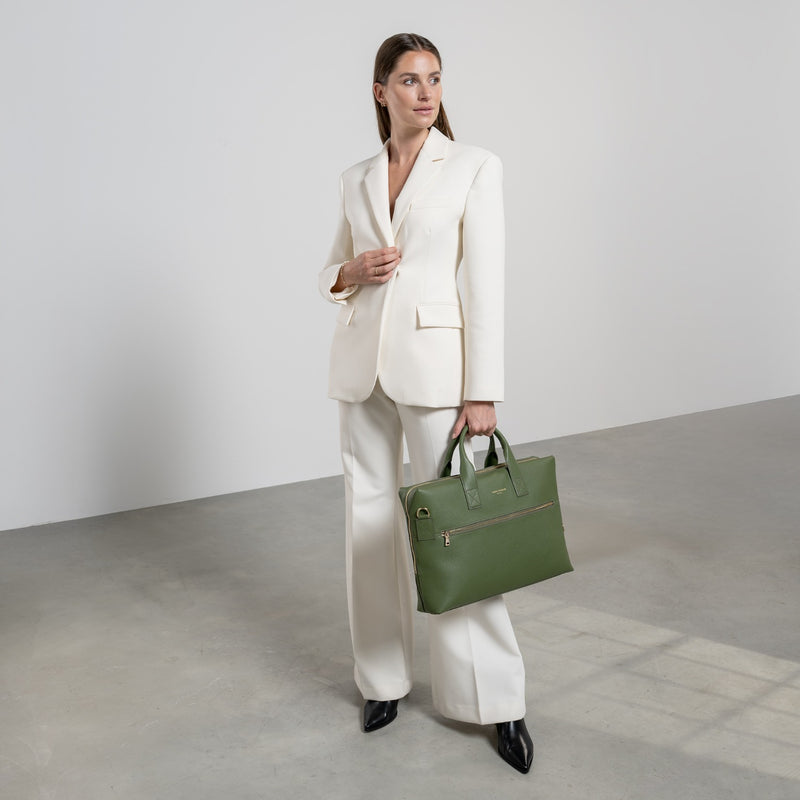 Isabel Bernard Honoré Anique Groene Kalfsleren Handtas IB25061-zoom-