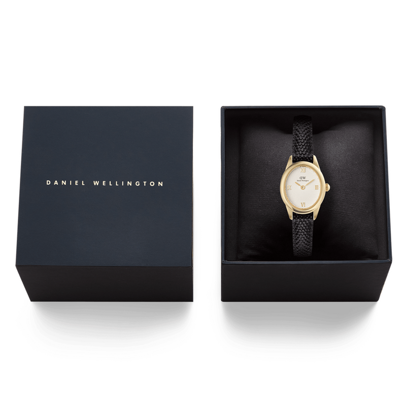 Daniel Wellington Ophelia Mini Black Lizard Goudkleurig Dameshorloge DW00100890-zoom-