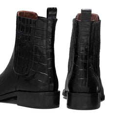 Isabel Bernard Vendôme Chey Croco Black Calfskin Leather Chelsea Boots IB53012-201-40