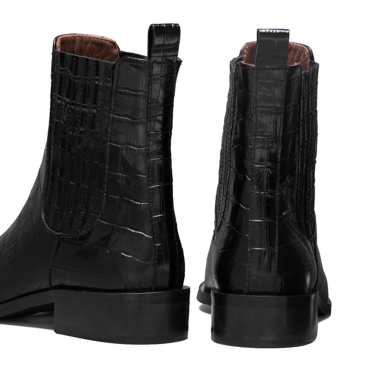 Isabel Bernard Vendôme Chey Croco Black Calfskin Leather Chelsea Boots IB53012-201-40