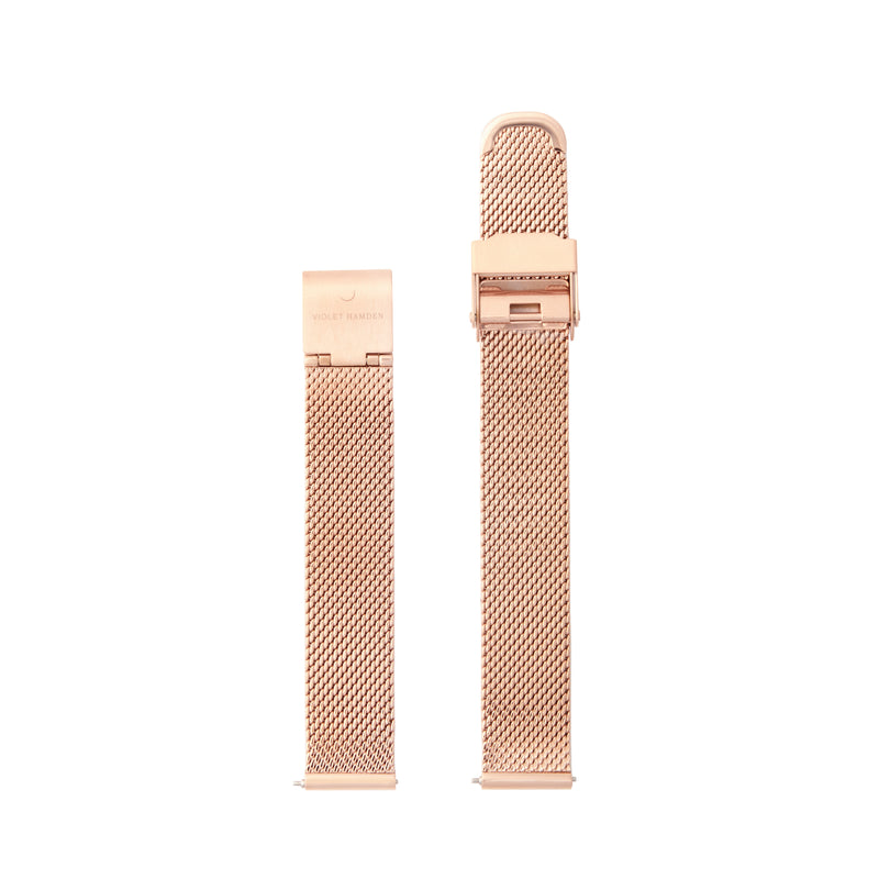 Violet Hamden Sunrise Roségoud Kleurige Mesh Horlogebandje (14 mm) VH43008-zoom-