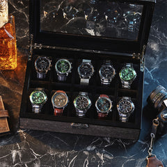 Mats Meier Mont Fort bruine horlogebox voor 10 horloges