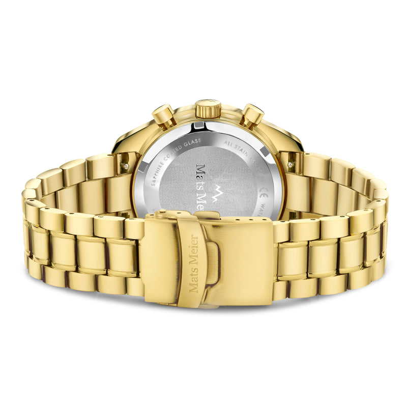 Mats Meier Arosa Racing Chronograaf Herenhorloge Goudkleurig en Groen MM50017-zoom-