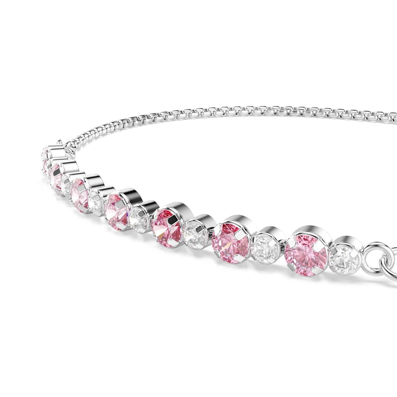 Swarovski Matrix Tennis Zilverkleurige Armband met Roze Accenten 5763042-zoom-