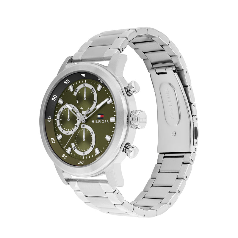 Tommy Hilfiger Rocky Zilver en Groen Herenhorloge TH1792180-zoom-
