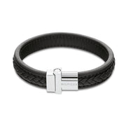 Tommy Hilfiger Jewels Black Leather Bracelet TJ2790375 (Length: 21.00 cm)