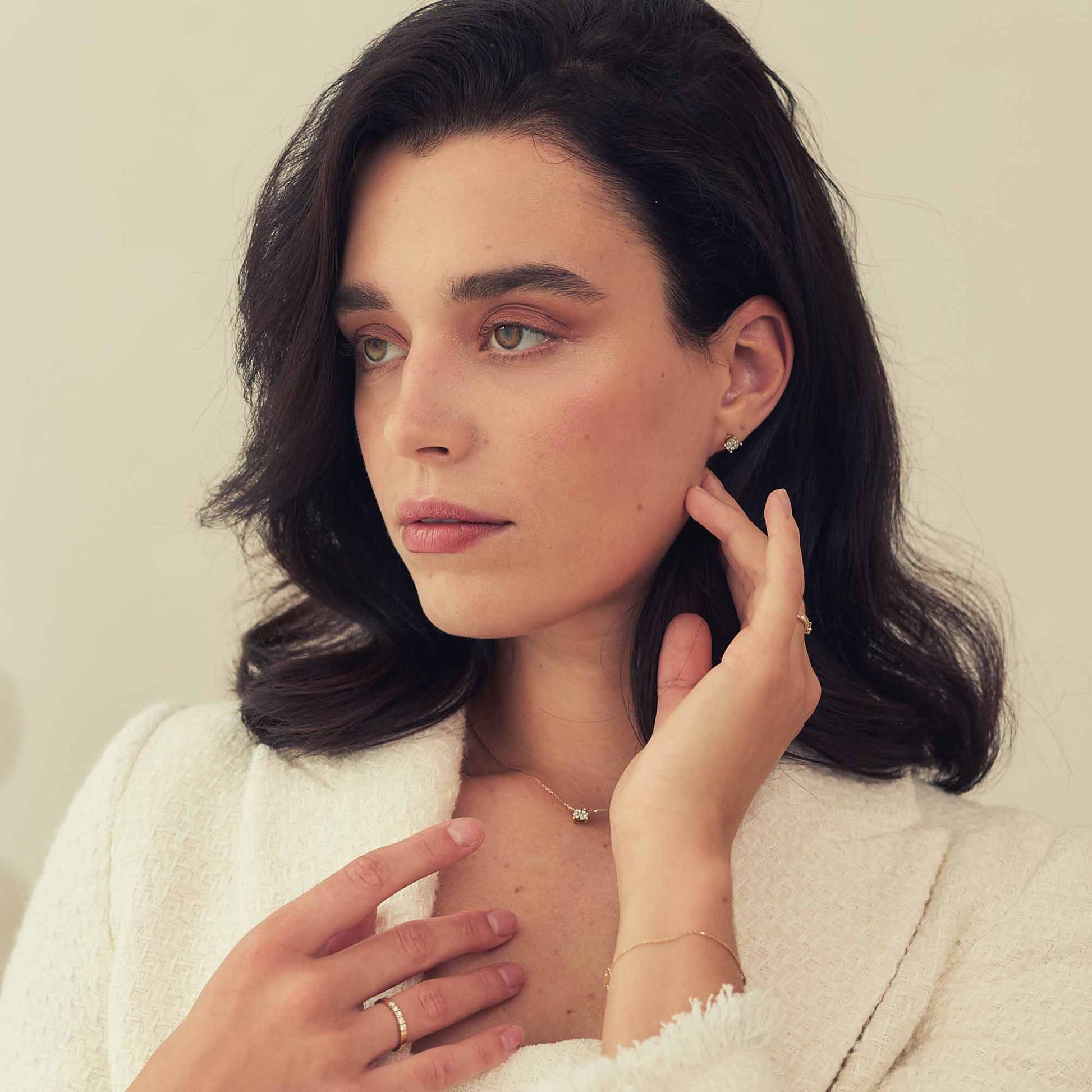 Isabel Bernard De la Paix Christine 14 Carat Golden Necklace | diamond 0.10 ct | IBD350003