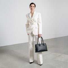 Isabel Bernard Honoré Cloe Midi Black Calfskin Leather Handbag IB25082-001