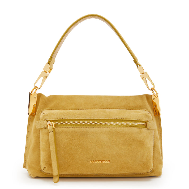 Coccinelle Hyle Yellow Suede Handbag E1PH7180201G09-zoom-
