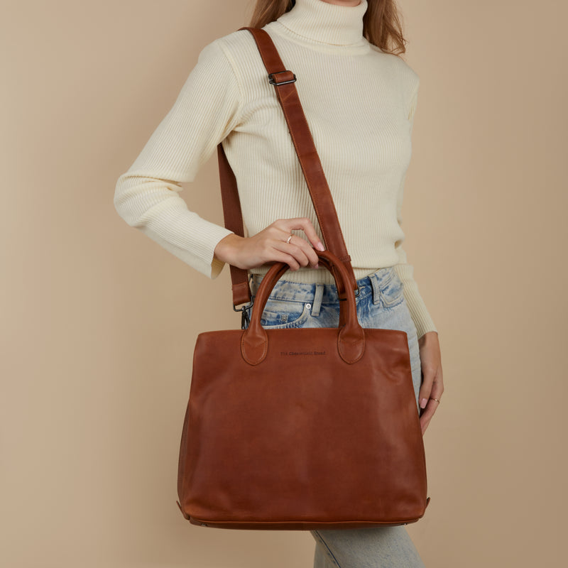 The Chesterfield Brand Passau Cognac Leather Handbag C48.129831-zoom-