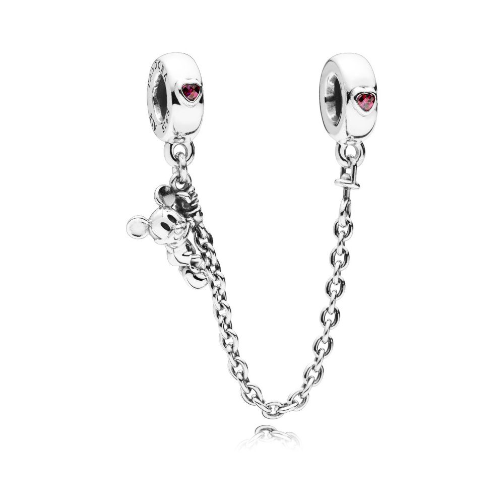 Pandora 925 Sterling Silver Disney Mickey Safety Chain 797173CZR (Length: 5.00 cm)